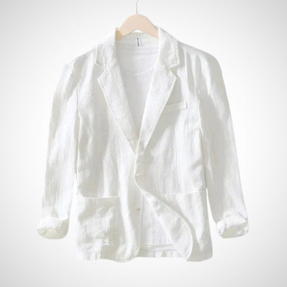 Blazer Léger avec Revers Classique et Manches Ajustables pour Hommes | Idéal pour Été et Occasions Décontractées