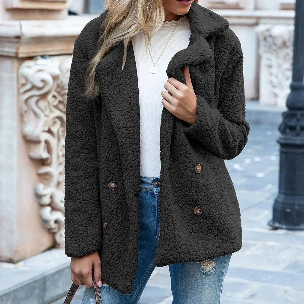 Manteau à col revers pour femmes