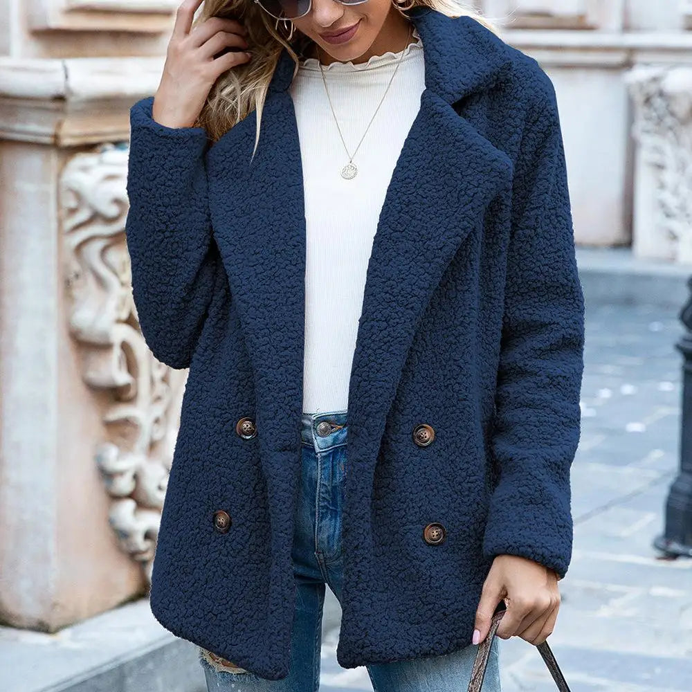 Manteau à col revers pour femmes