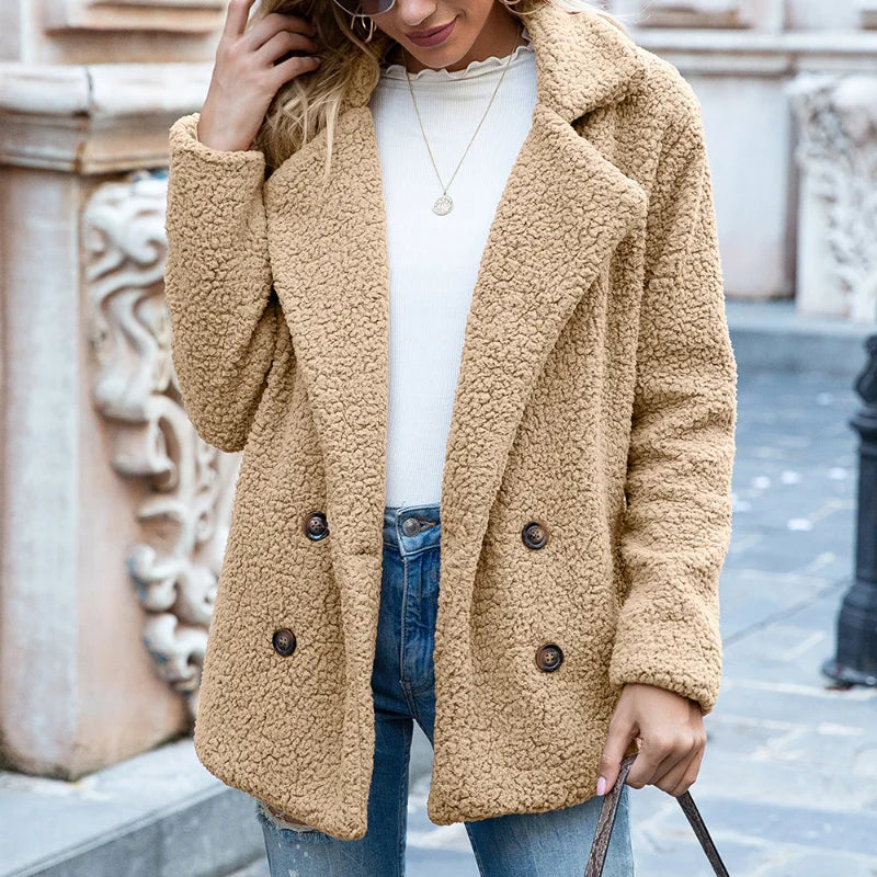 Manteau à col revers pour femmes