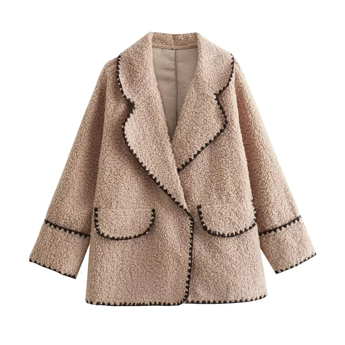 Manteau court à col tailleur pour femmes