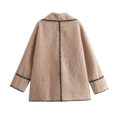 Manteau court à col tailleur pour femmes