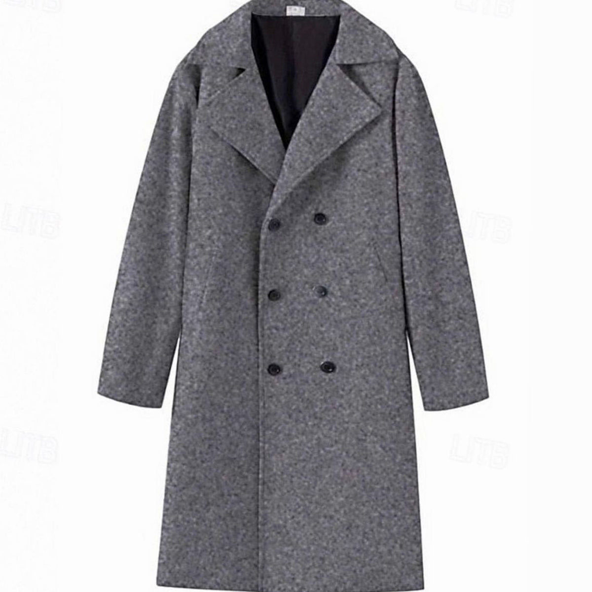 Manteau croisé à revers cranté pour hommes