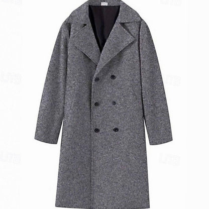 Manteau croisé à revers cranté pour hommes