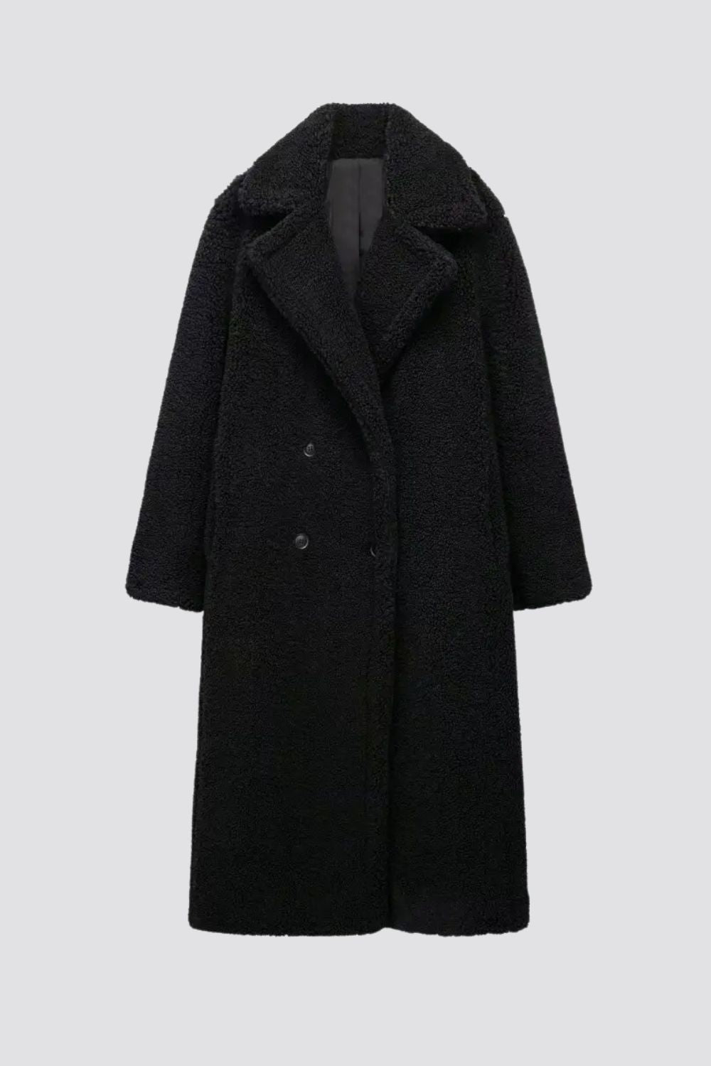 Manteau long à col cranté pour femmes
