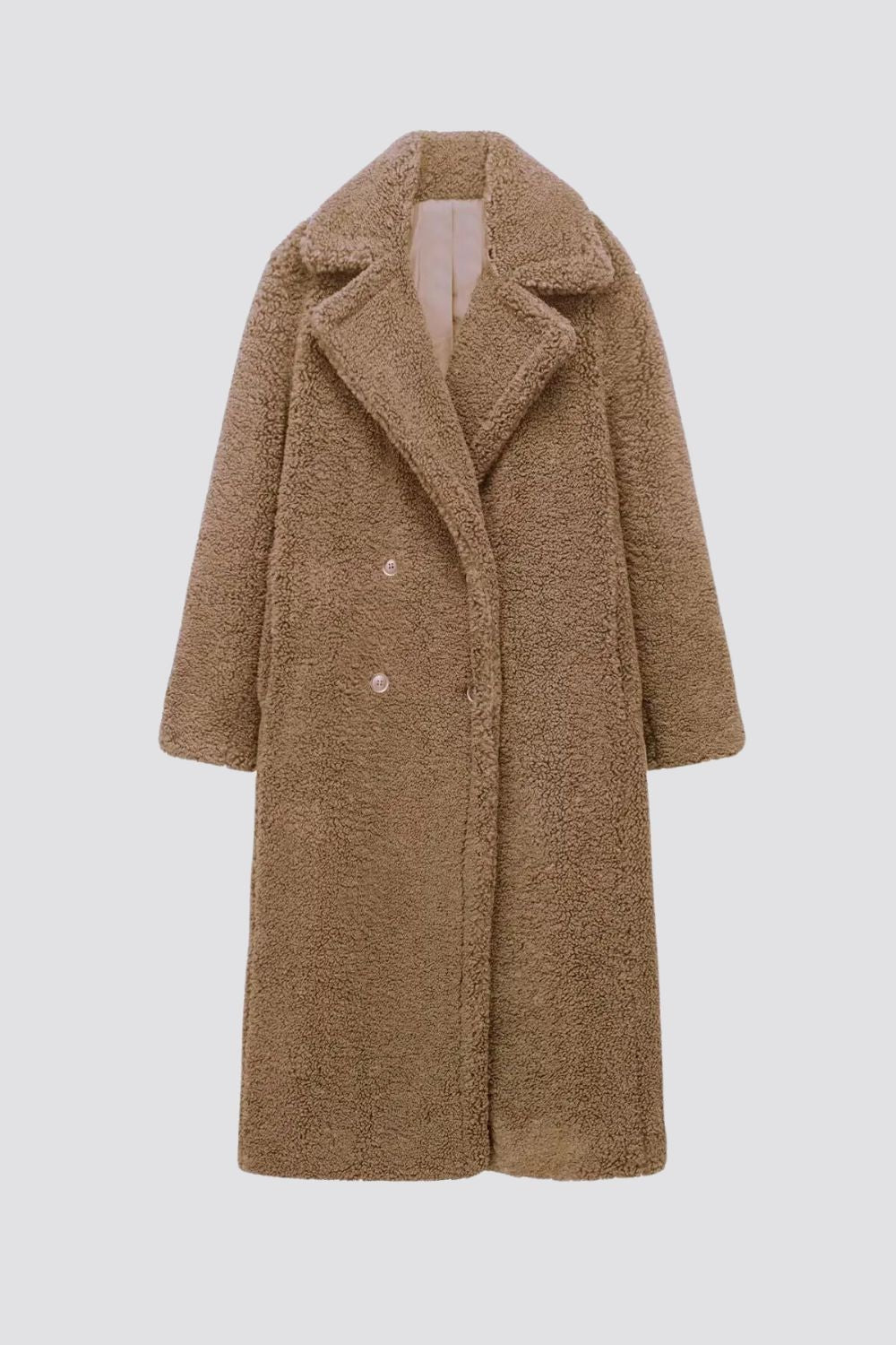 Manteau long à col cranté pour femmes