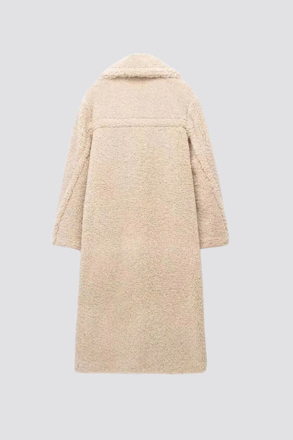 Manteau long à col cranté pour femmes