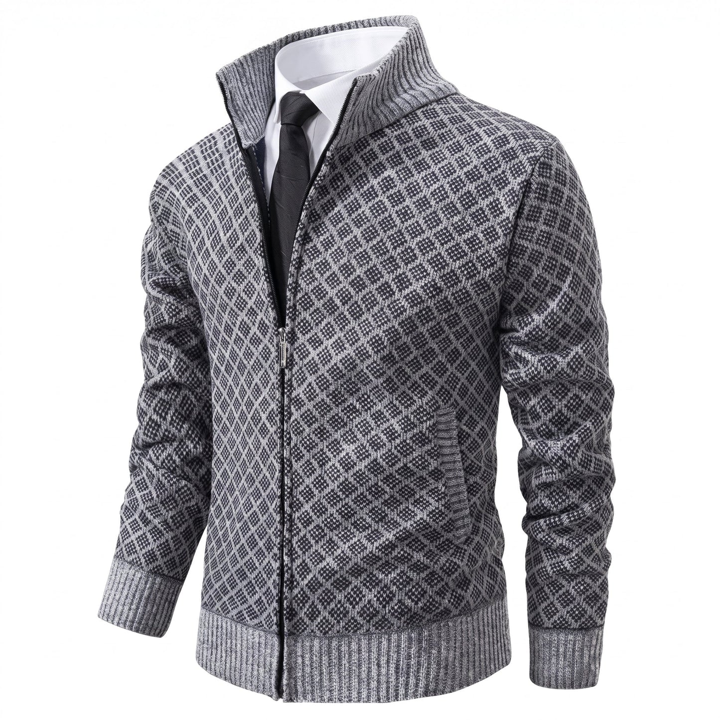 Gilet zippé à col montant pour hommes
