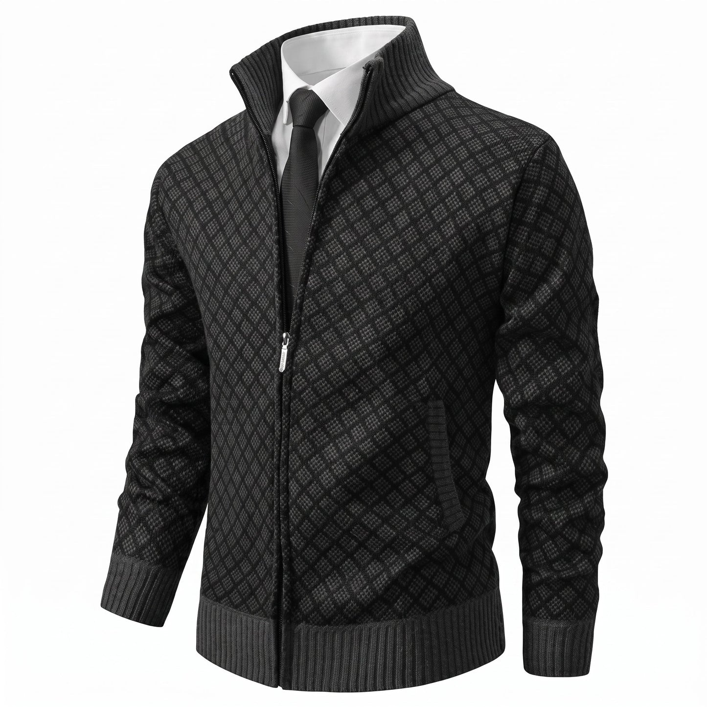 Gilet zippé à col montant pour hommes