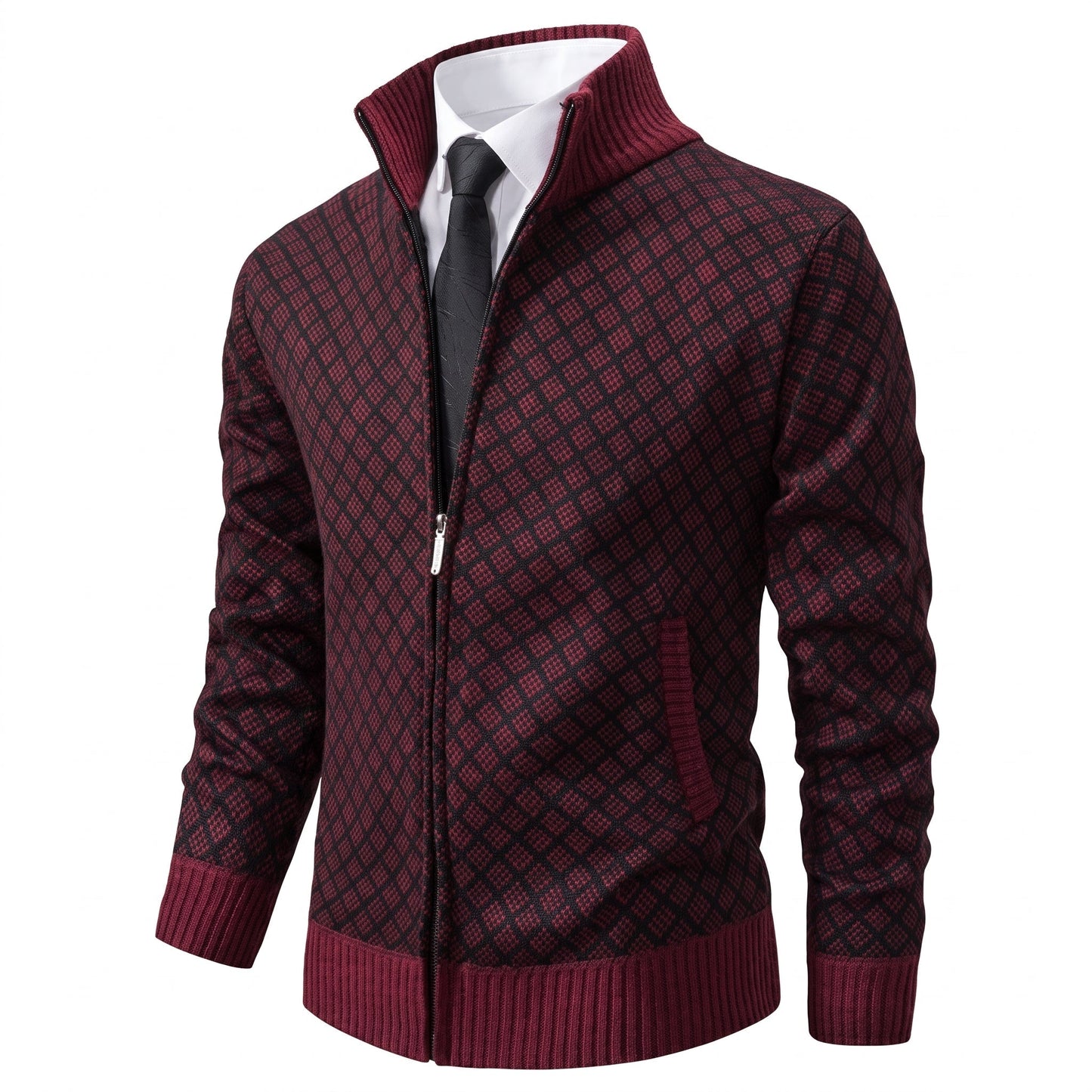 Gilet zippé à col montant pour hommes