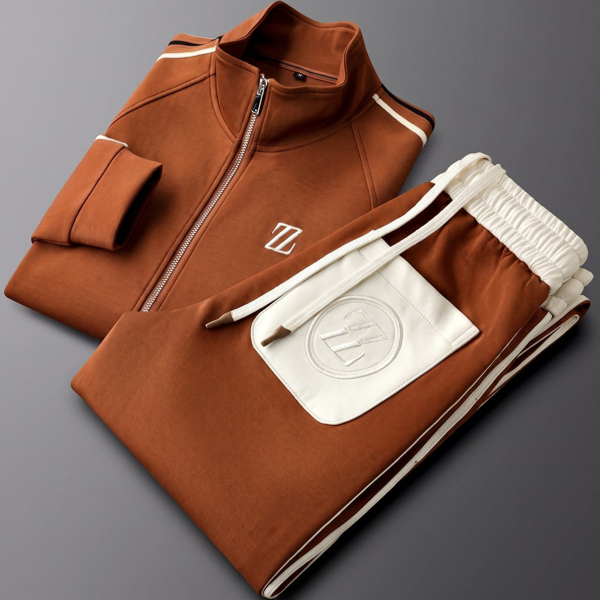 Ensemble jogging zippé à rayures pour hommes