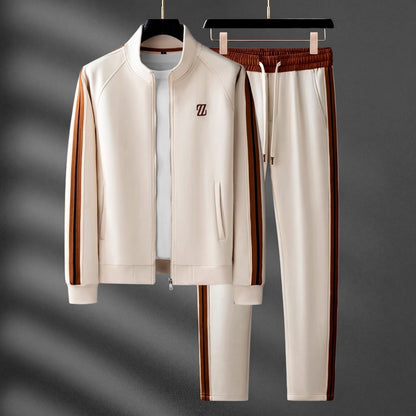 Ensemble jogging zippé à rayures pour hommes