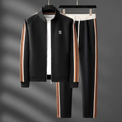 Ensemble jogging zippé à rayures pour hommes