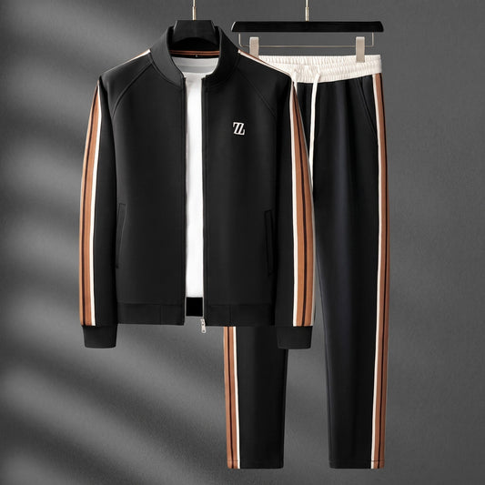 Ensemble jogging zippé à rayures pour hommes