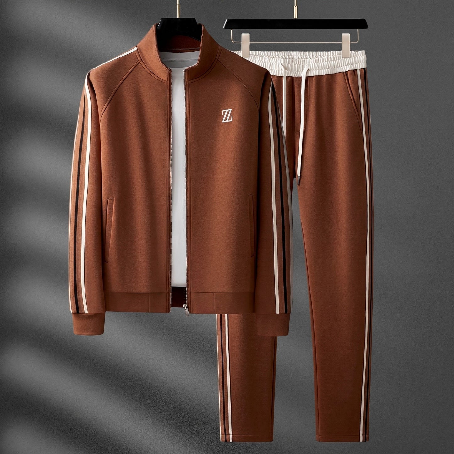 Ensemble jogging zippé à rayures pour hommes