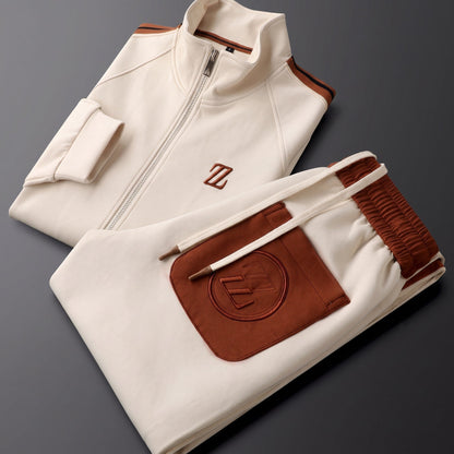 Ensemble jogging zippé à rayures pour hommes