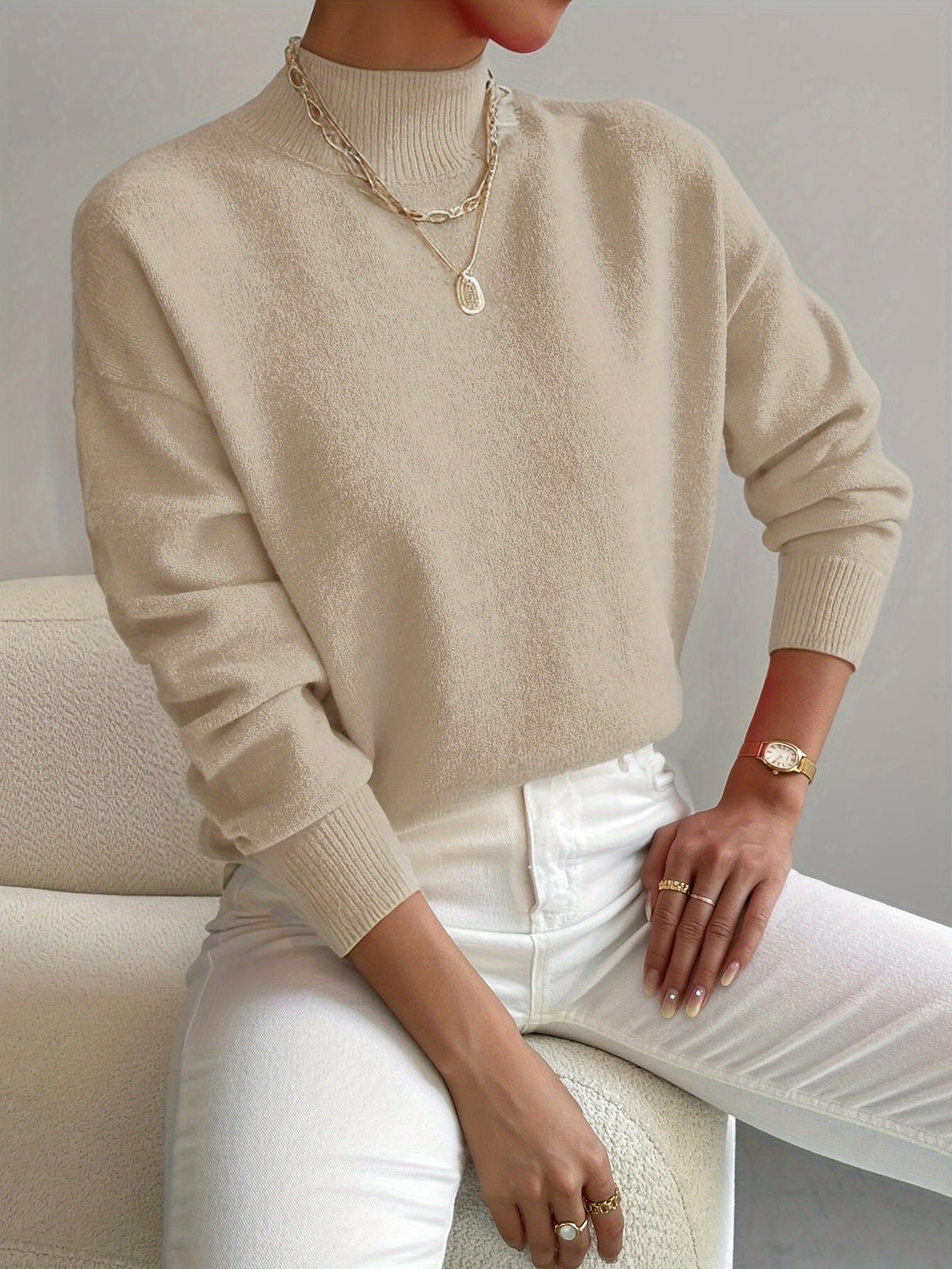 Pull à col montant pour femmes