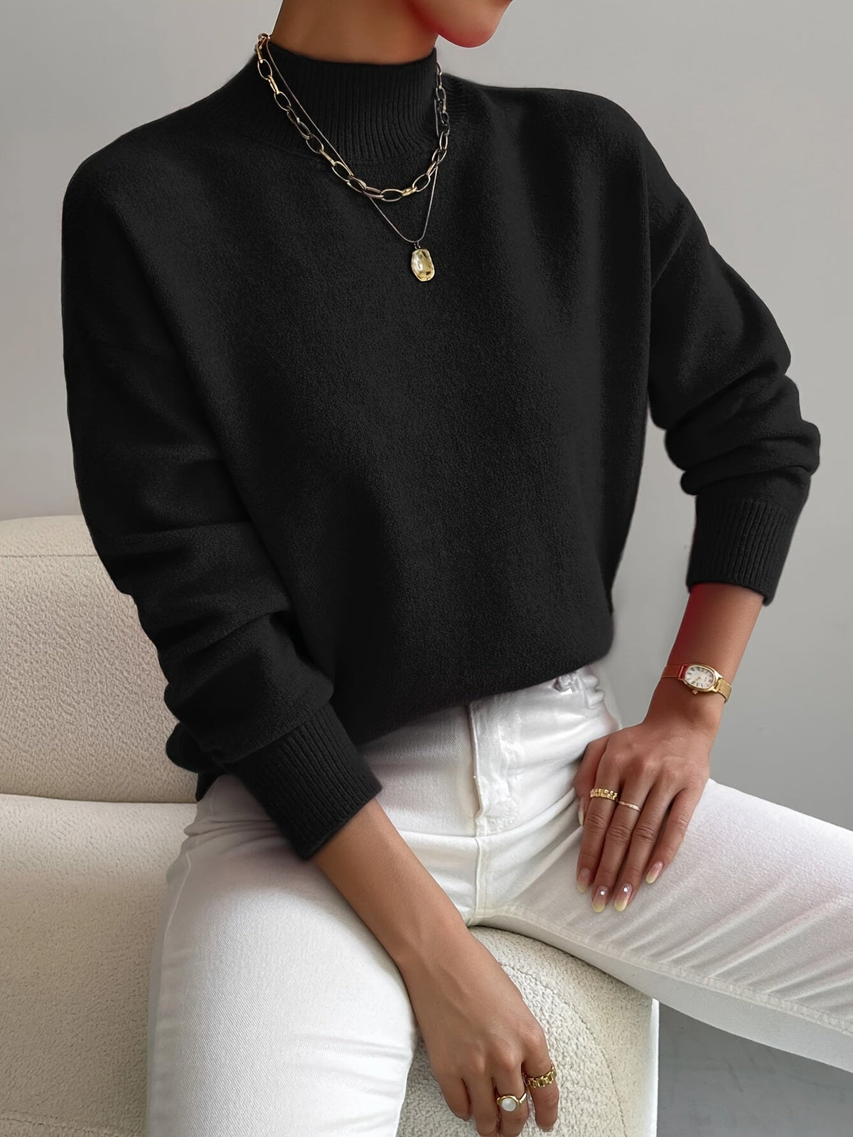 Pull à col montant pour femmes