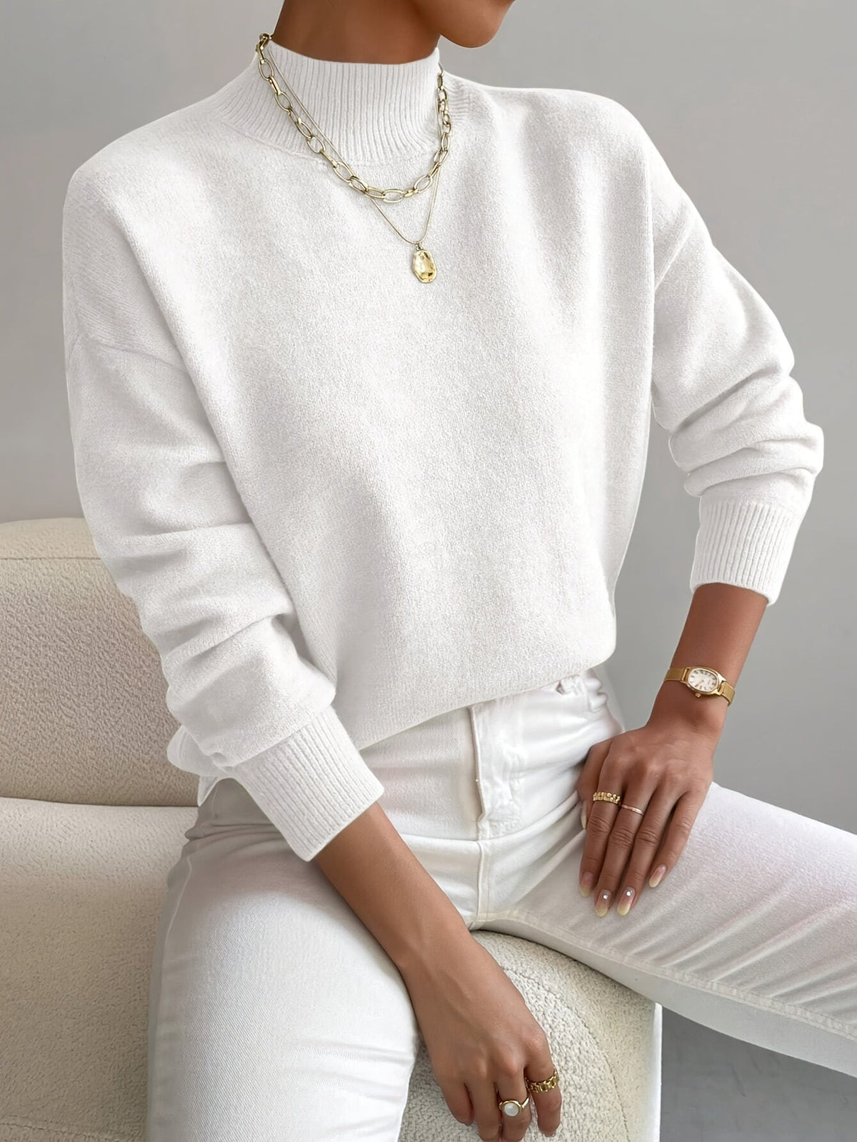 Pull à col montant pour femmes