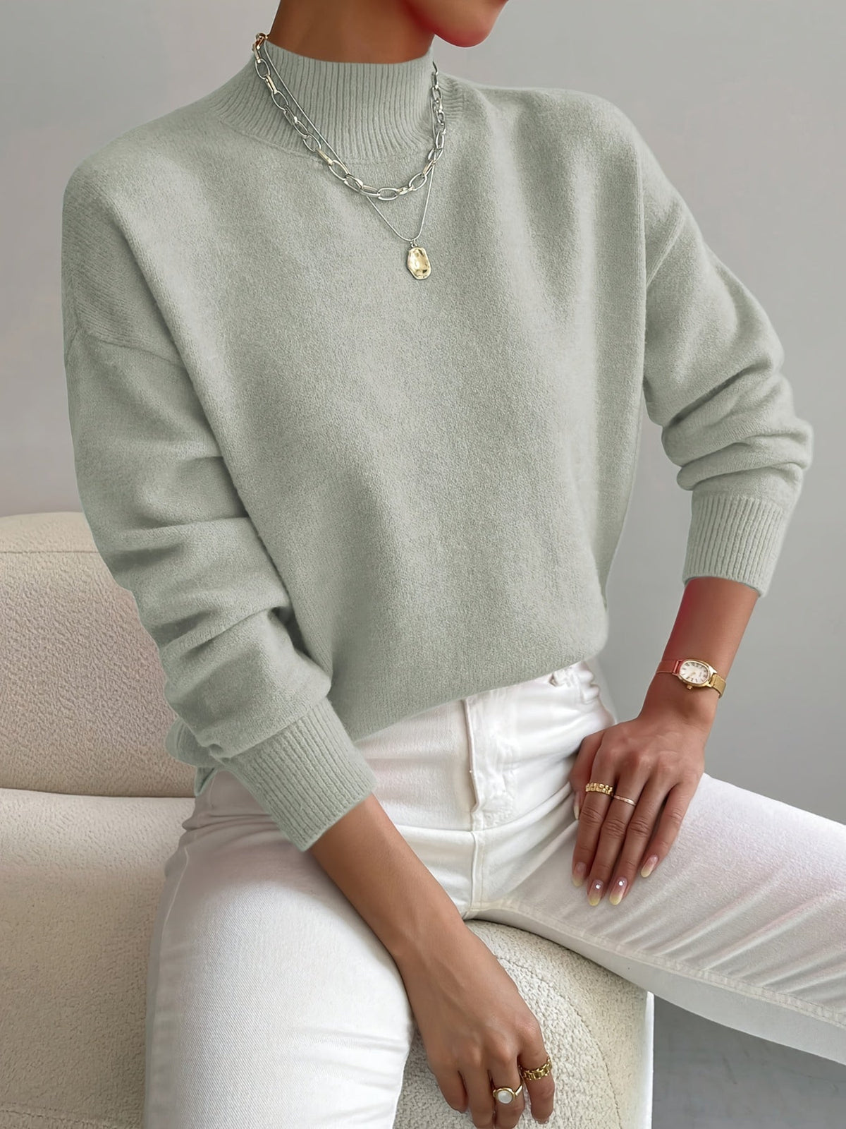 Pull à col montant pour femmes
