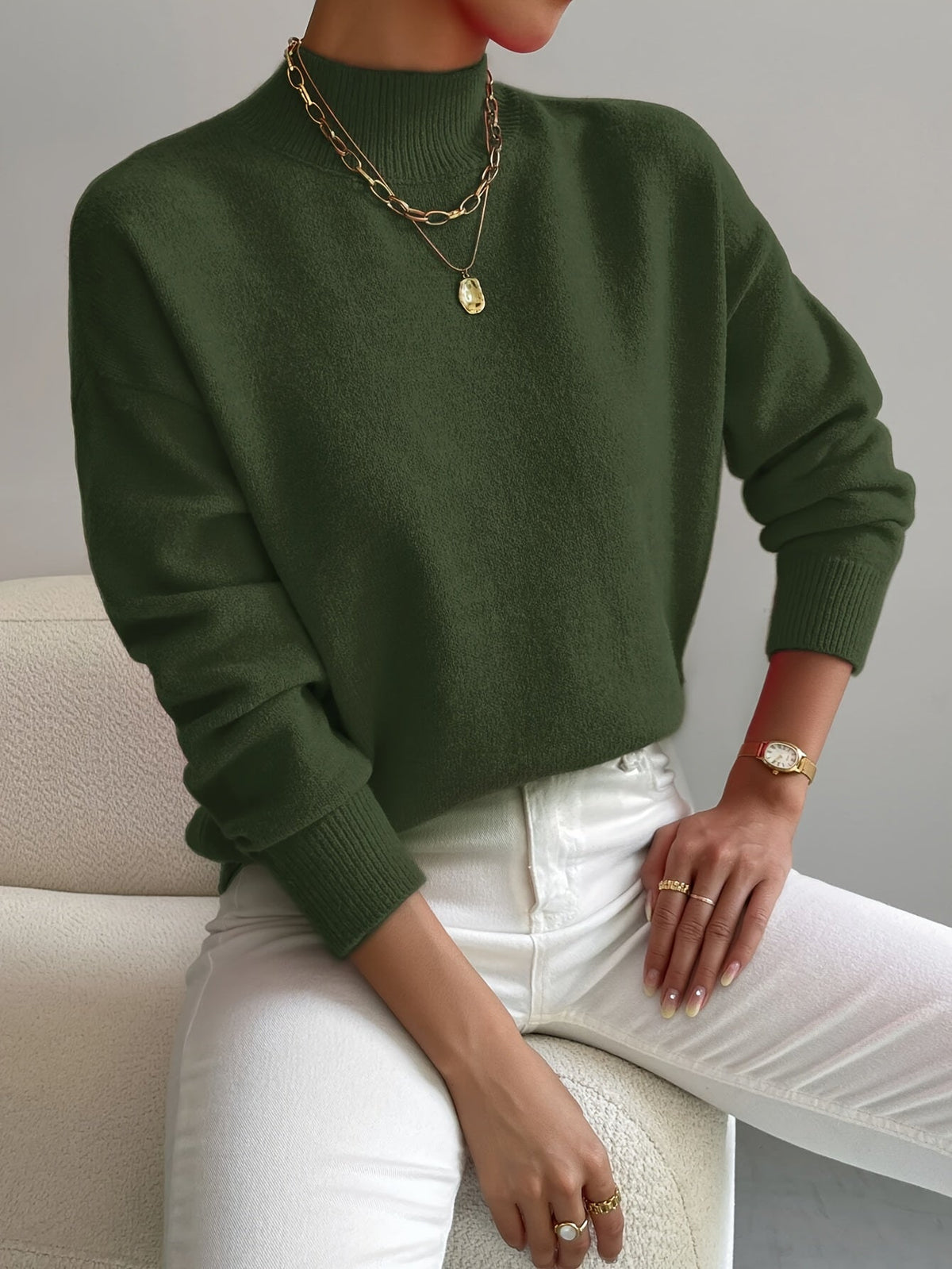 Pull à col montant pour femmes