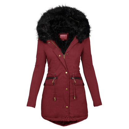 Manteau d’Hiver Long avec Taille Ajustable pour Femmes | Idéal pour la Saison Froide