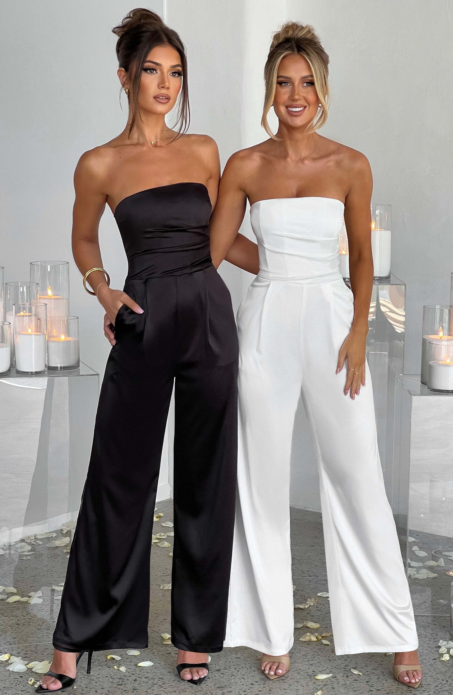Combinaison Sans Bretelles À Jambes Larges Pour Femme | Idéal Pour Des Occasions Habillées
