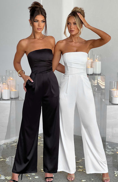 Combinaison Sans Bretelles À Jambes Larges Pour Femme | Idéal Pour Des Occasions Habillées