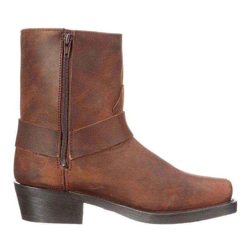 Bottes style motard avec sangle et rivets métalliques pour homme | Idéales pour l’automne