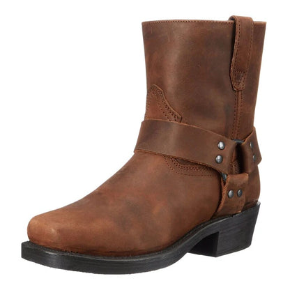 Bottes style motard avec sangle et rivets métalliques pour homme | Idéales pour l’automne