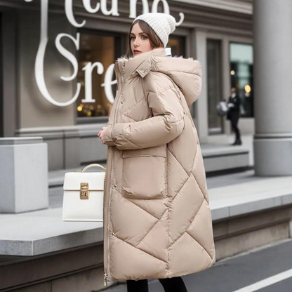 Manteau Long d’Hiver avec Fermeture Frontale pour Femme | Idéal pour la Saison Froide