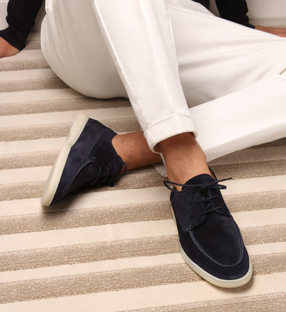 Chaussures homme à lacets style bateau à semelle blanche | Idéal pour les sorties estivales et les week-ends décontractés
