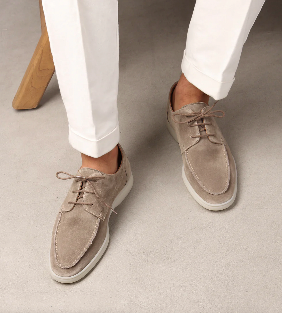 Chaussures homme à lacets style bateau à semelle blanche | Idéal pour les sorties estivales et les week-ends décontractés