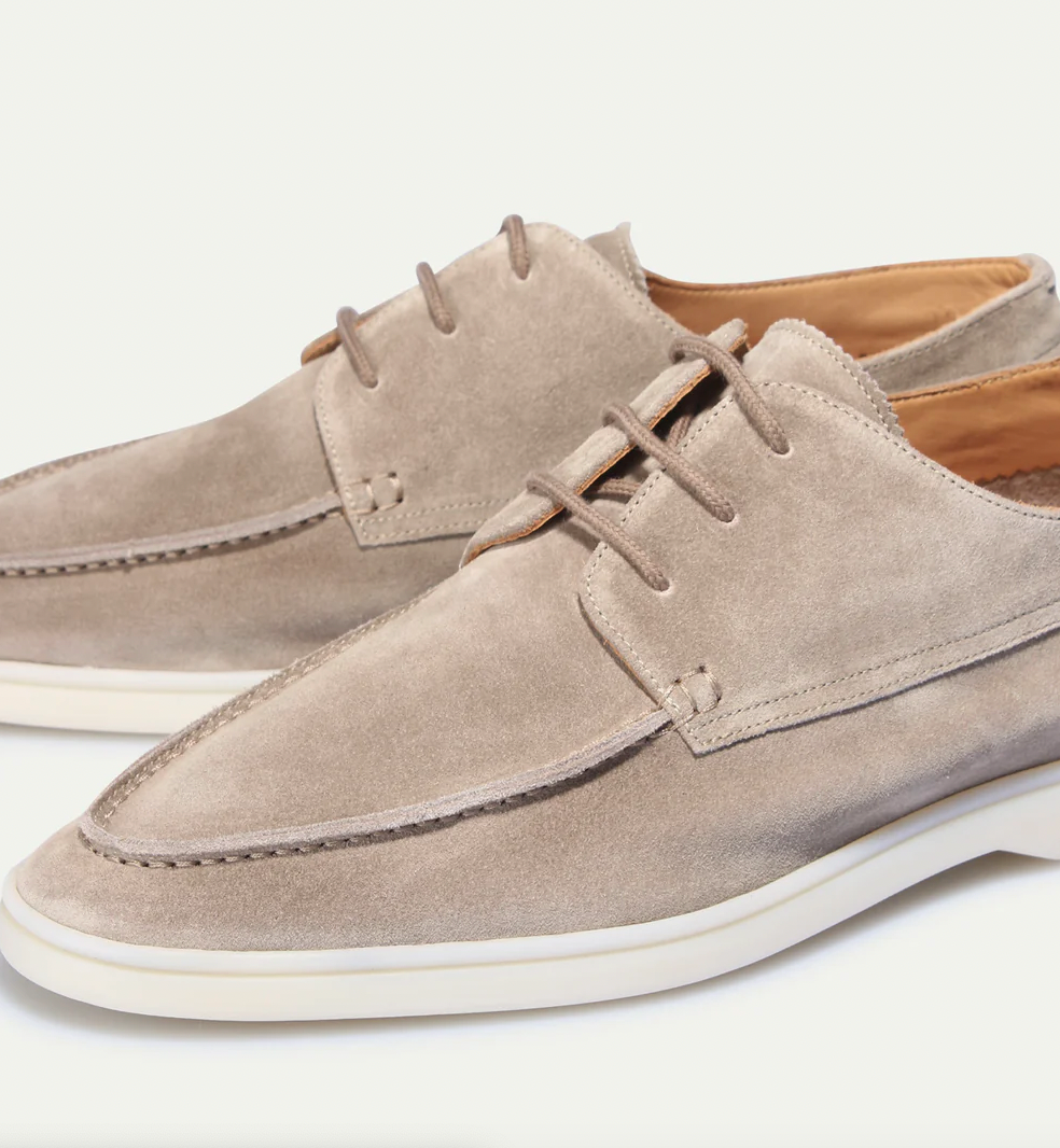 Chaussures homme à lacets style bateau à semelle blanche | Idéal pour les sorties estivales et les week-ends décontractés