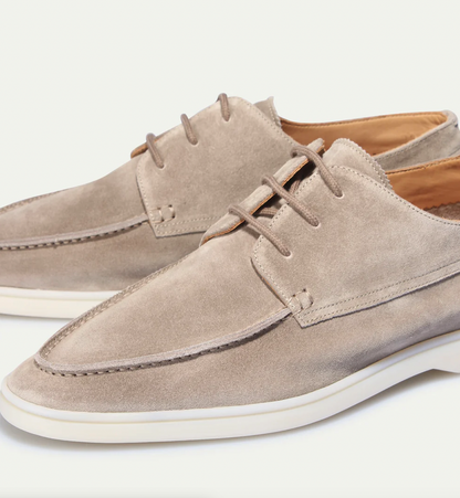 Chaussures homme à lacets style bateau à semelle blanche | Idéal pour les sorties estivales et les week-ends décontractés