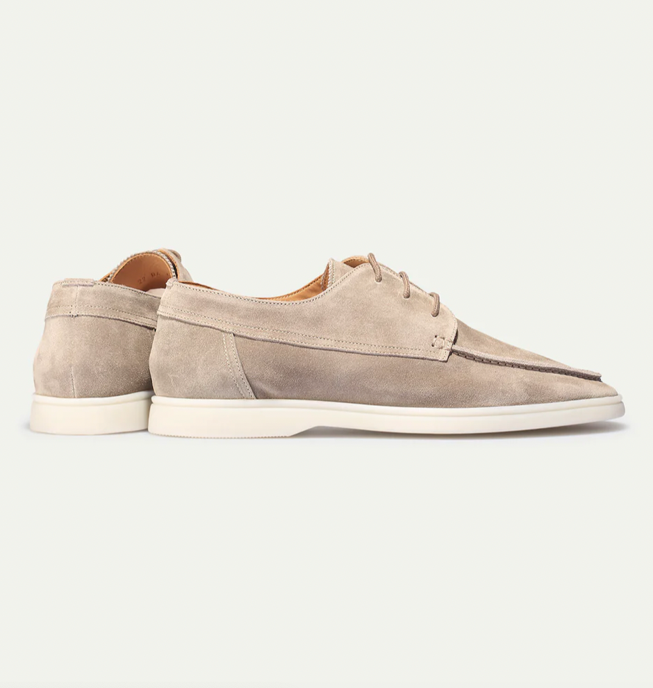 Chaussures homme à lacets style bateau à semelle blanche | Idéal pour les sorties estivales et les week-ends décontractés