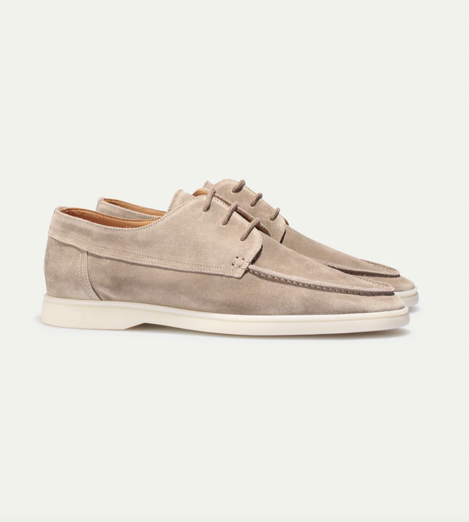 Chaussures homme à lacets style bateau à semelle blanche | Idéal pour les sorties estivales et les week-ends décontractés