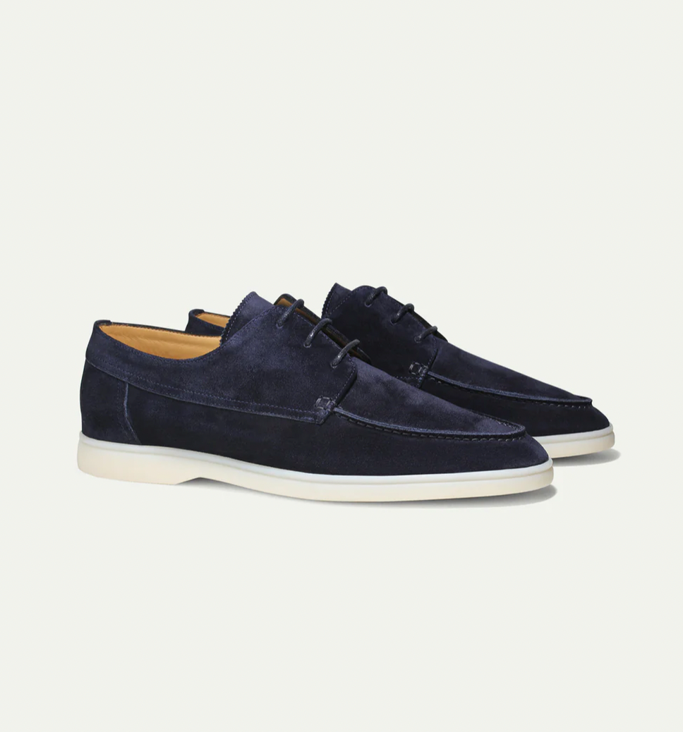 Chaussures homme à lacets style bateau à semelle blanche | Idéal pour les sorties estivales et les week-ends décontractés