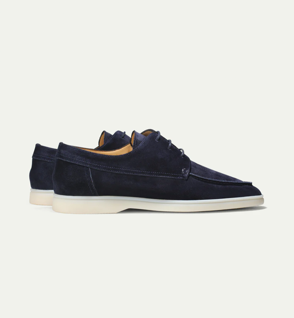 Chaussures homme à lacets style bateau à semelle blanche | Idéal pour les sorties estivales et les week-ends décontractés