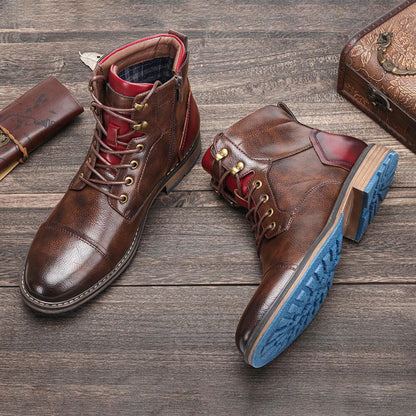 Bottines à lacets et zip pour hommes