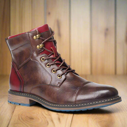 Bottines à lacets et zip pour hommes