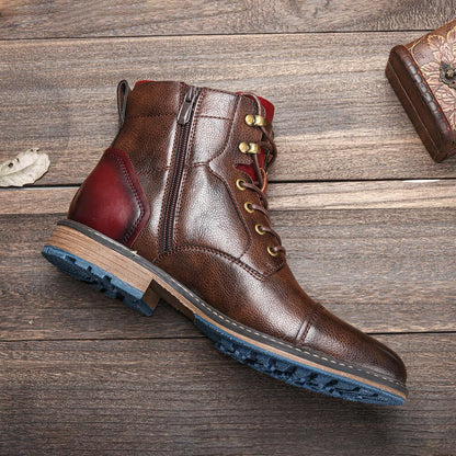 Bottines à lacets et zip pour hommes