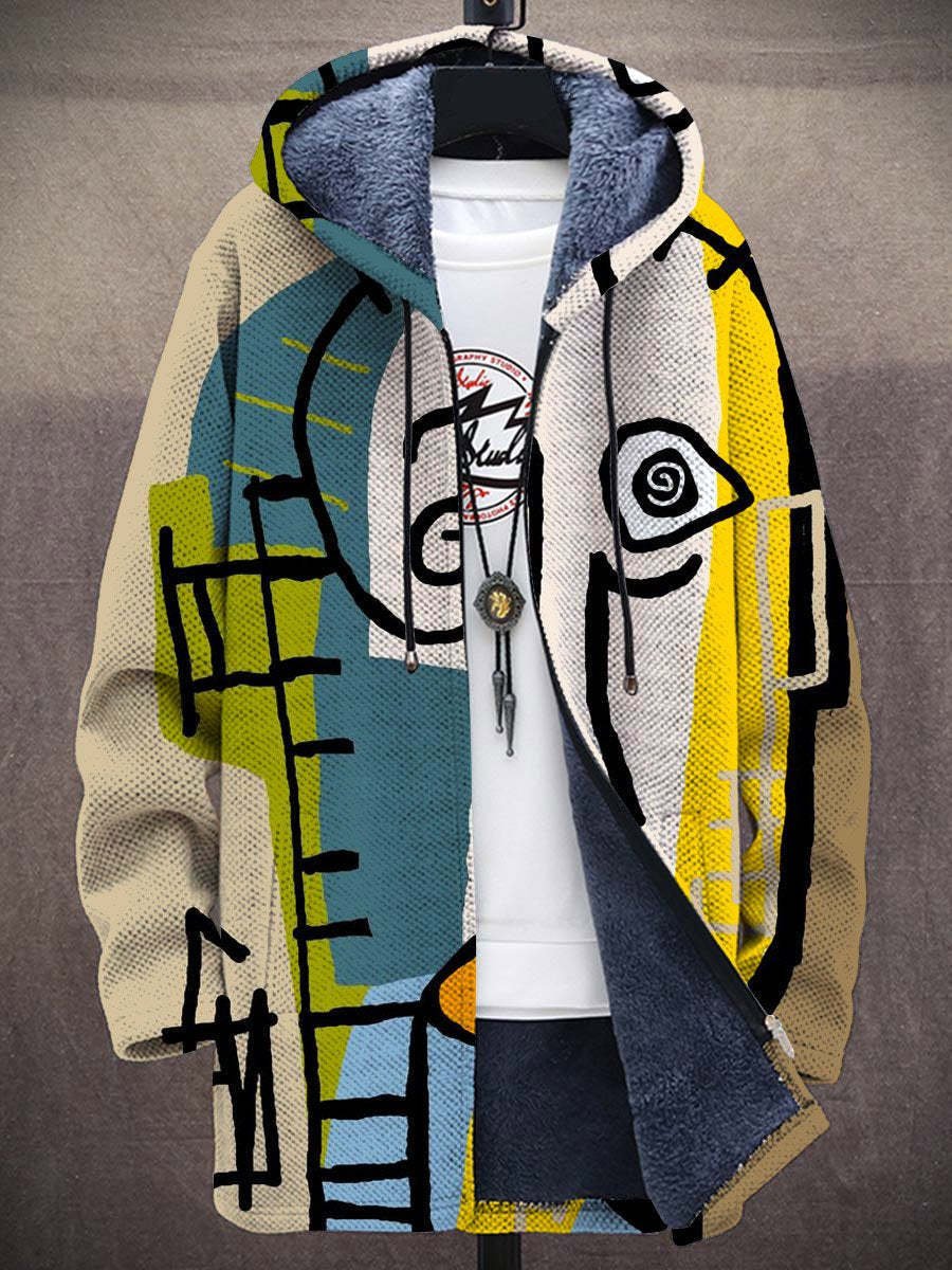 Gilet zippé à capuche imprimé pour homme
