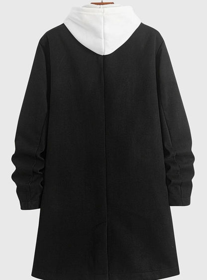 Manteau croisé à revers cranté pour homme