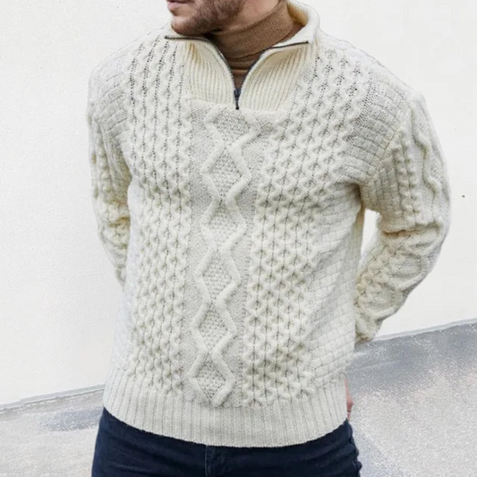 Pull Col Roulé En Maille Avec Demi-Zip Pour Homme | Idéal Pour Le Quotidien
