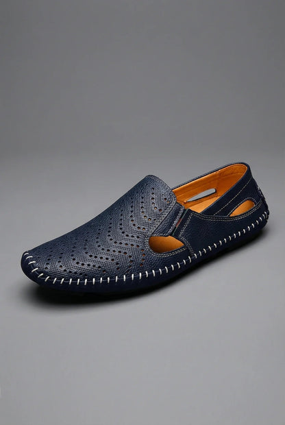 Mocassin perforé sans lacets pour homme | Idéal pour l'été