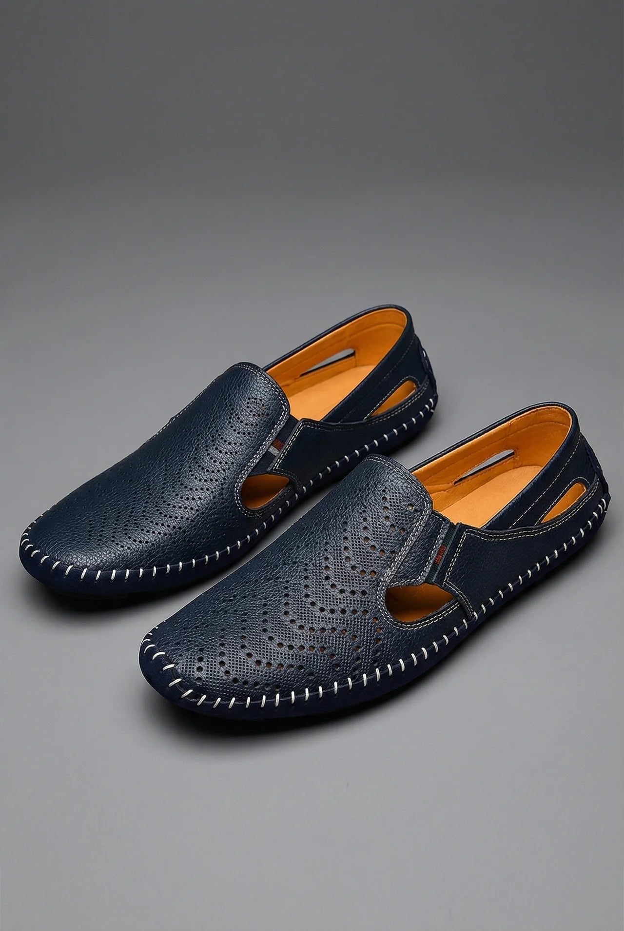 Mocassin perforé sans lacets pour homme | Idéal pour l'été