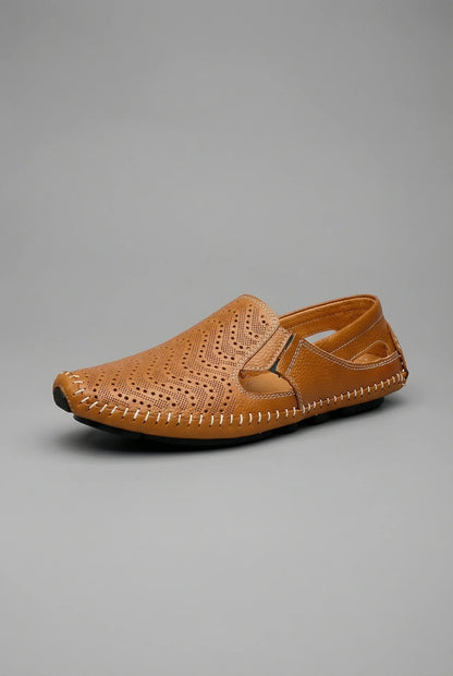 Mocassin perforé sans lacets pour homme | Idéal pour l'été