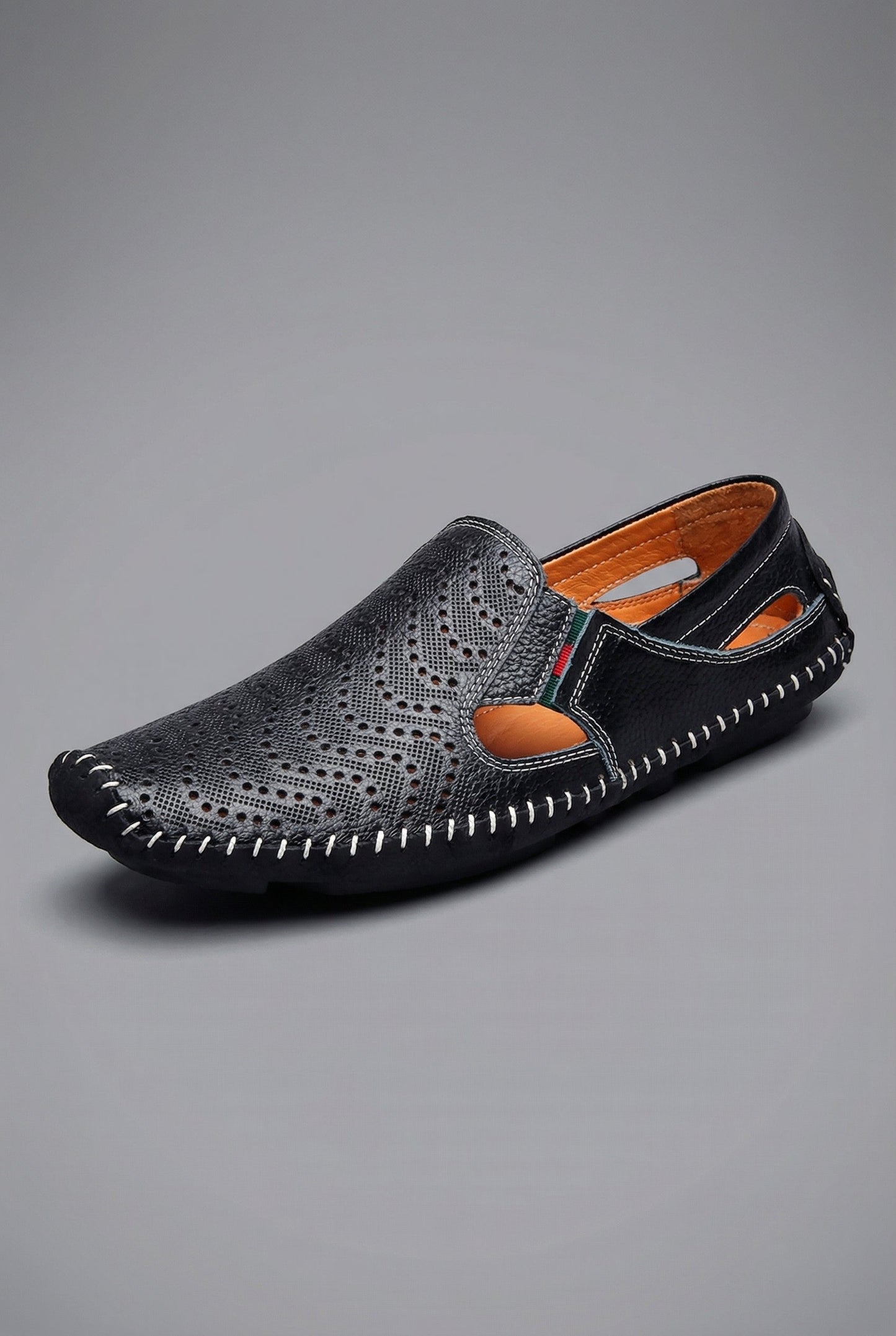 Mocassin perforé sans lacets pour homme | Idéal pour l'été