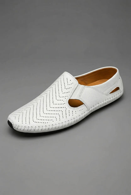 Mocassin perforé sans lacets pour homme | Idéal pour l'été